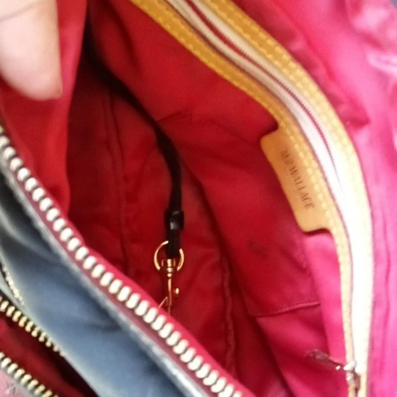 MZ Wallace crossbody or shoulder bag, leather trim red satin inner  liner - Picture 9 of 10